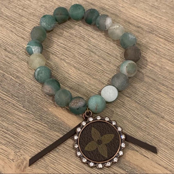 Artisan Repurposed Monogram Canvas Bracelet - Picture 8 of 8